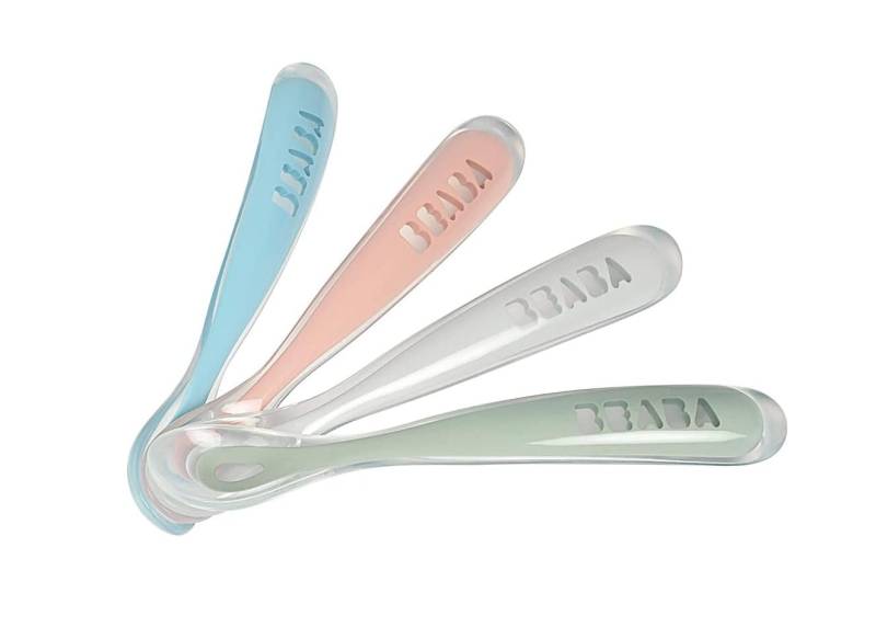 Cuillère 1er âge BEABA souple et ergonomique pour les premiers repas de bébé à Marseille en PACA
